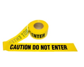 Tape, Barricade, Color Yellow, Caution Do No Enter, Economy Grade - Tape Barricade